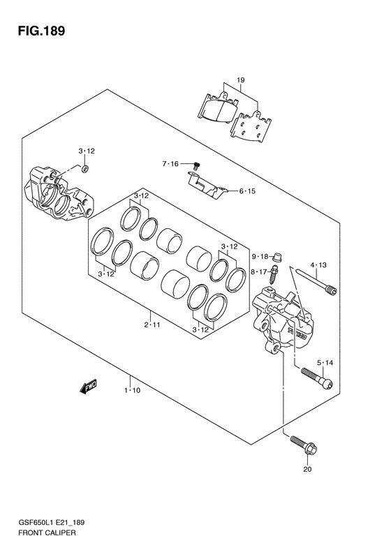 GSF650S Передний суппорт