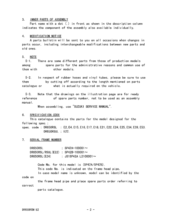 DR650 Catalog preface