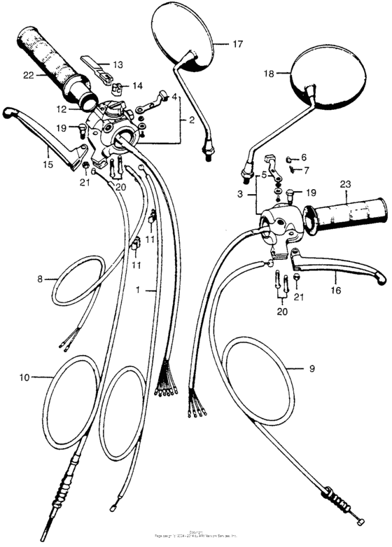Turn signal + lever + cable