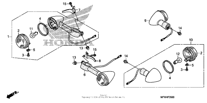 VT1300CS (ABS) Задний фонарь