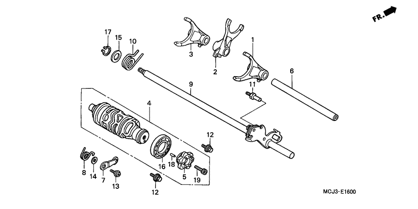 CBR900RR Вилка переключения передач