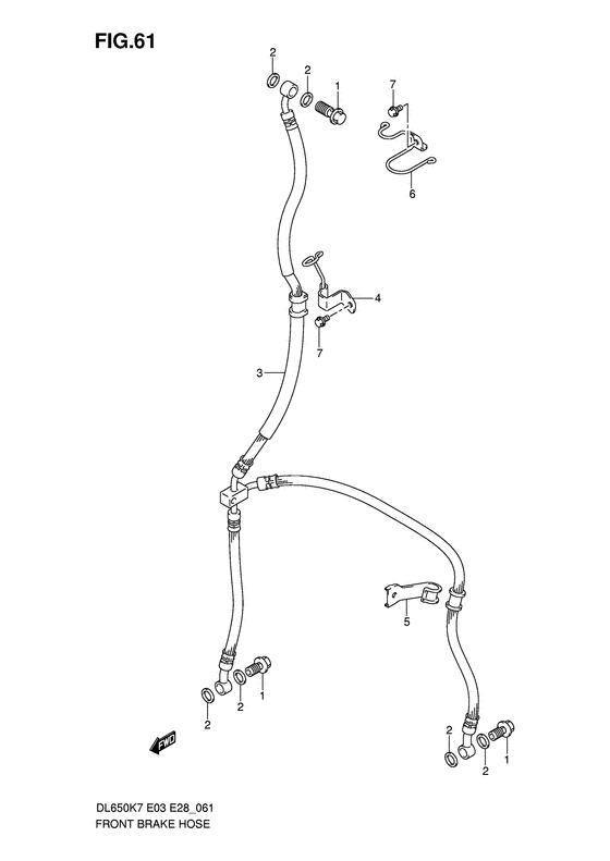 DL650 (ABS) Передние тормозные трубки