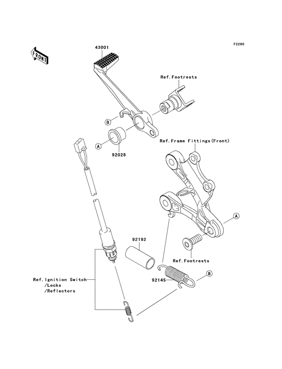 ZX600 Педаль тормоза
