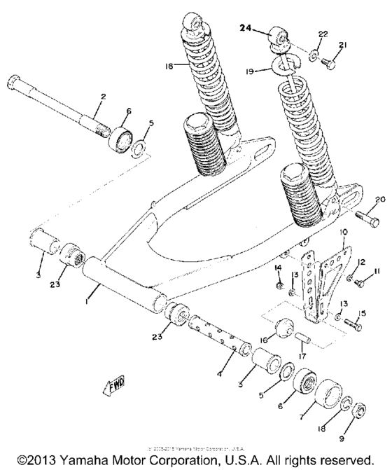 Rear arm rear cushion