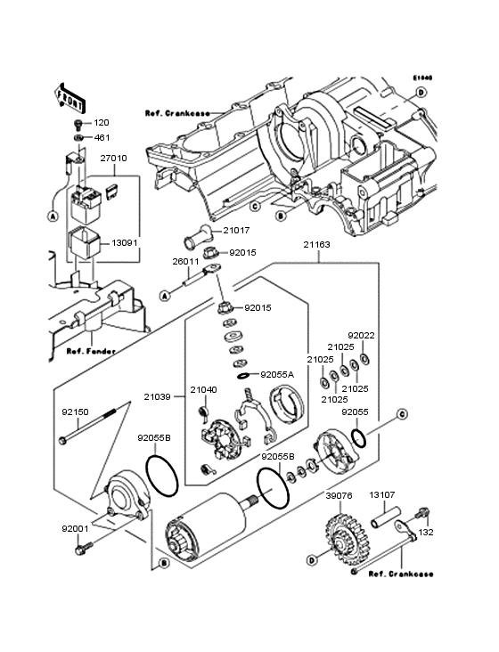 Starter motor/starter clutch
