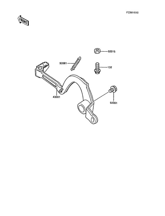 KX125 Педаль тормоза