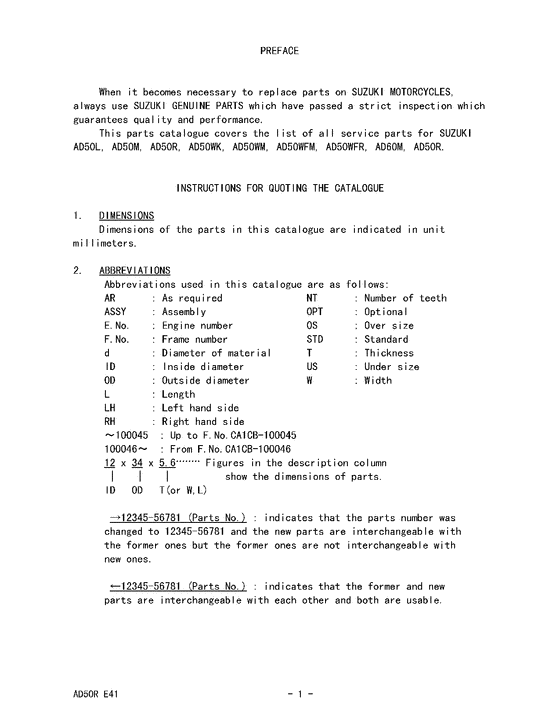 AD50 Catalog preface