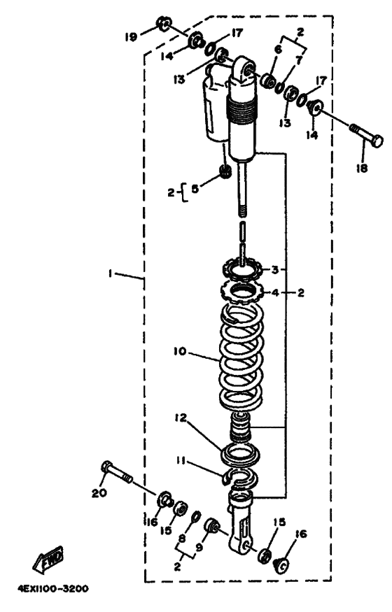 YZ125 YZ125E Задняя подвеска