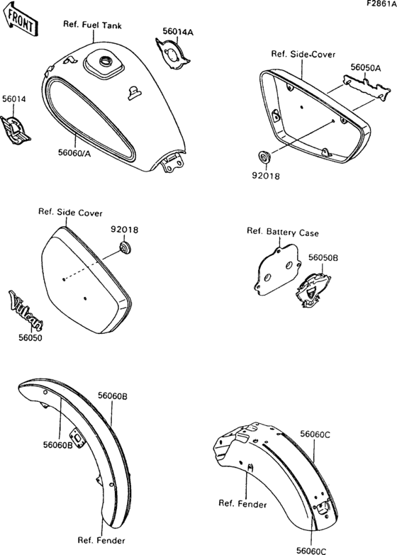 VN1500 Наклейки (зеленый  /  синий)