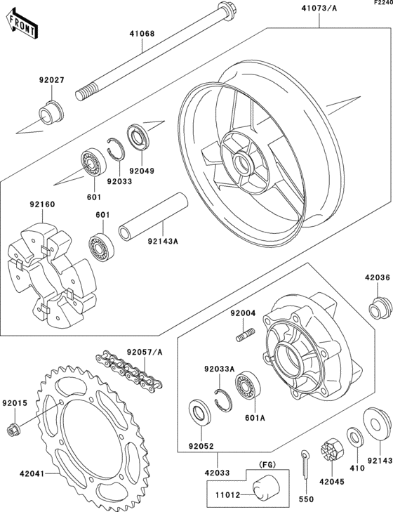 ZX600 Задняя ступица колеса