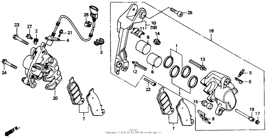 St1100a fr. brake caliper 95