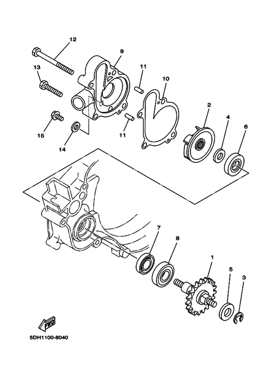 YZ125 YZ125R Водяная помпа