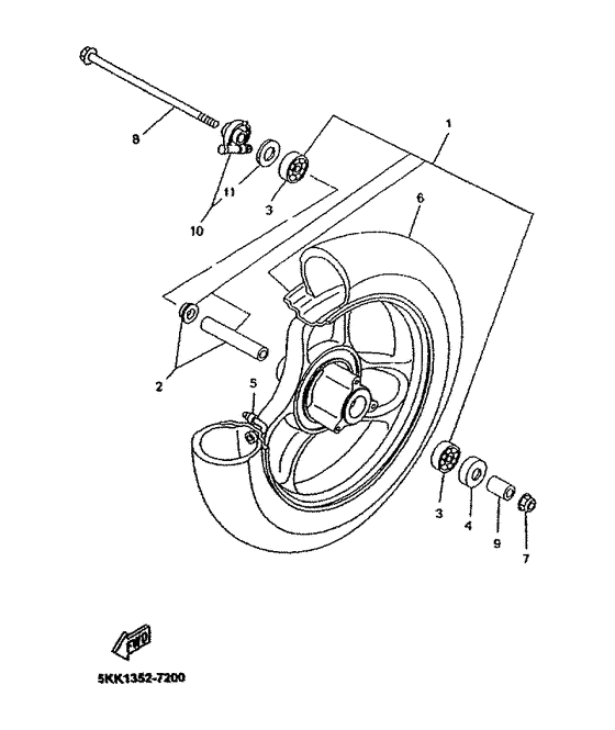 YN50R Переднее колесо