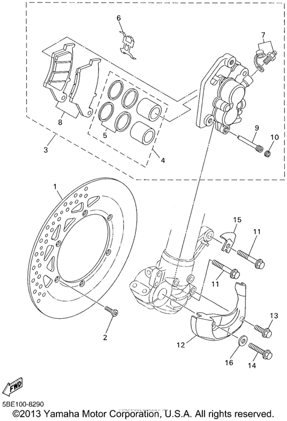 WR400FL Передний суппорт