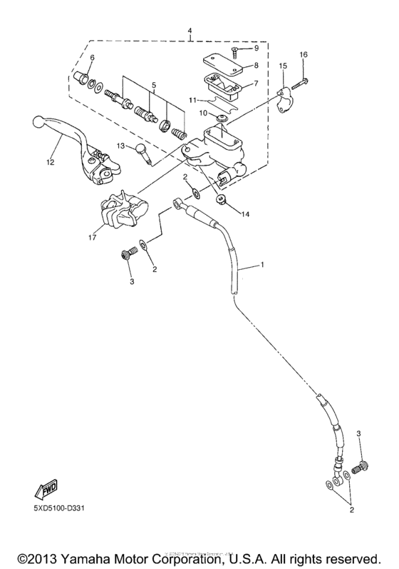 WR450FX Главный тормозной цилиндр