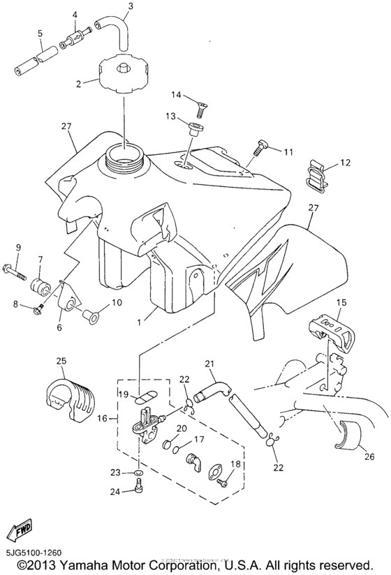 YZ426FN Топливный бак