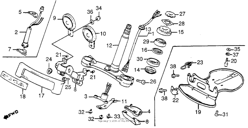 Steering stem + horn
