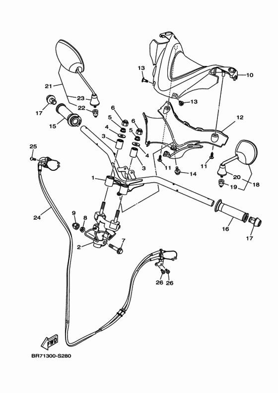 Steering handle & cable