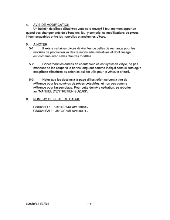 GSX650F (ABS) Catalog preface