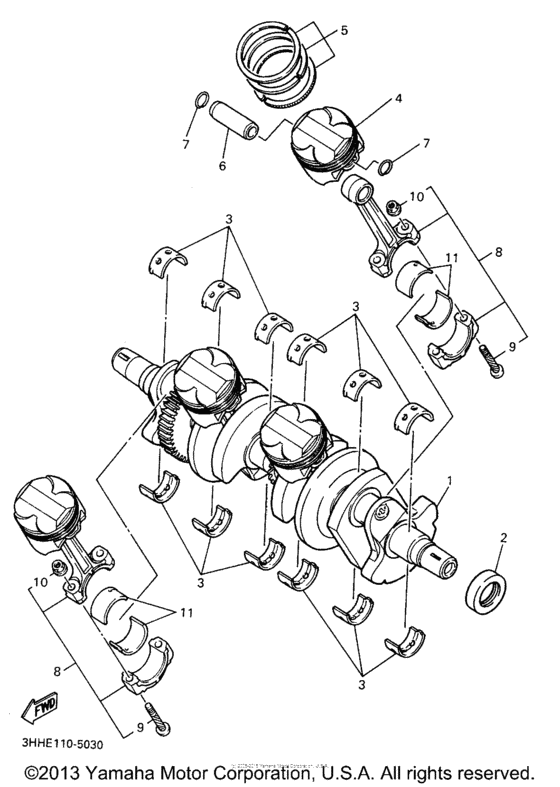 FZR600RH Коленчатый вал и Поршень