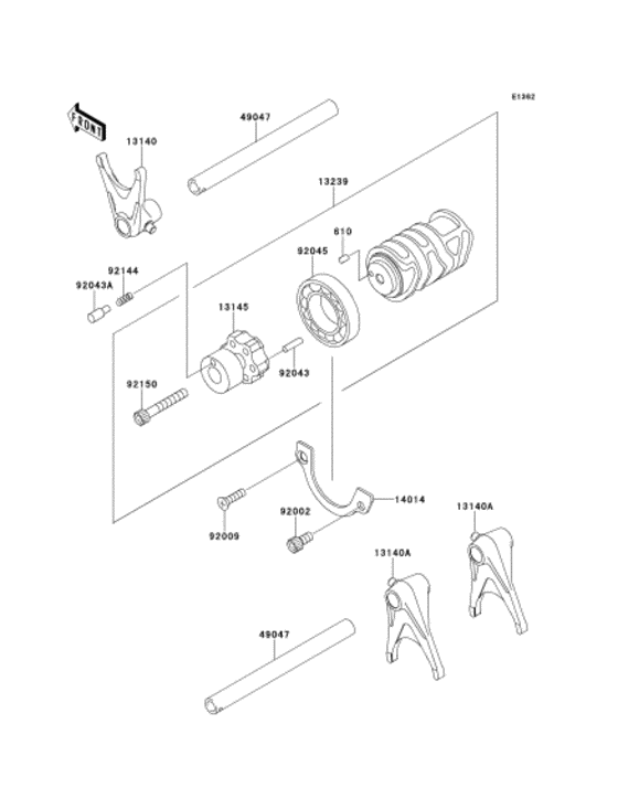 Gear change drum & forks