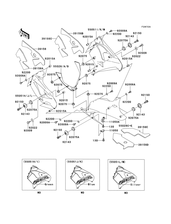 Cowling lowers(1/2)(zx900-f2h)