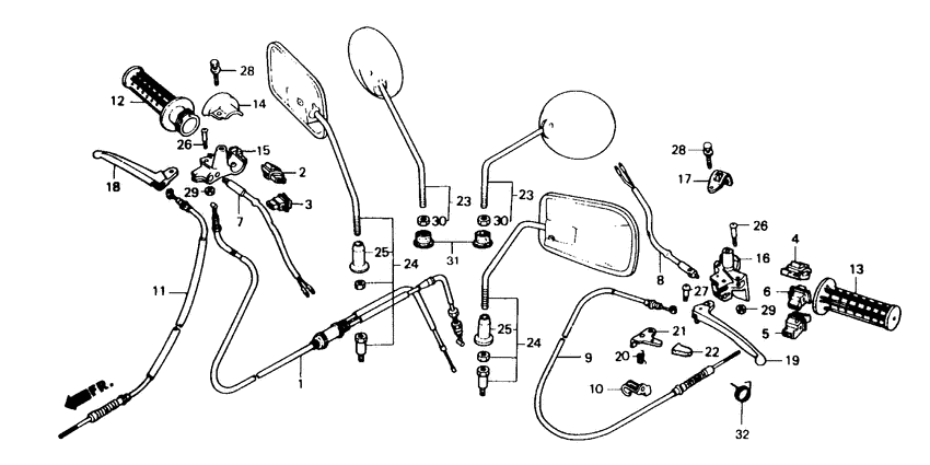 Handle lever/switch/cable