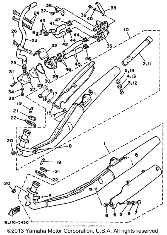 RZ350NC Выхлопная система