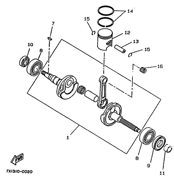 CW50 Коленчатый вал и поршни
