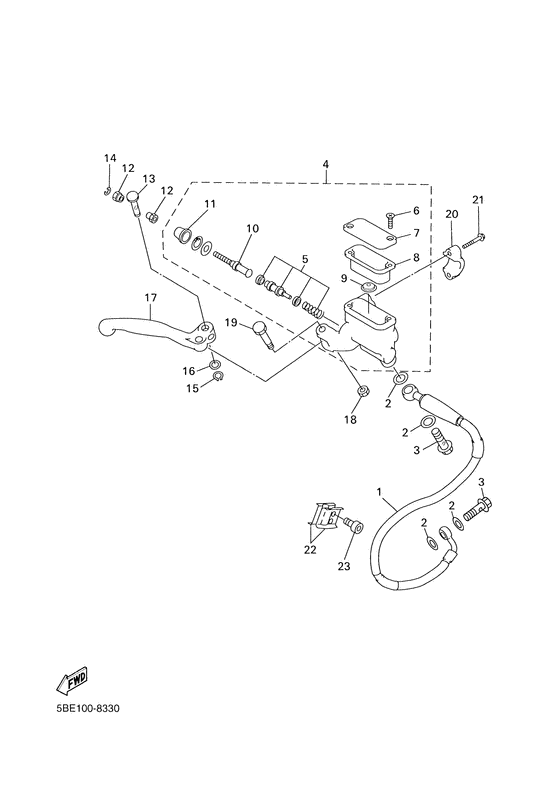 WR400F Главный тормозной цилиндр