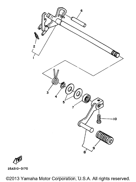 TW200LC Вал переключения