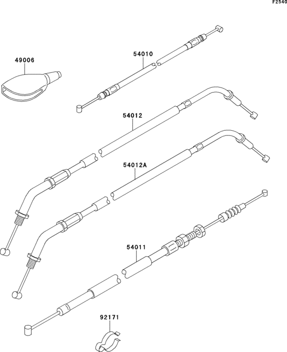 EJ650 Тросы управления