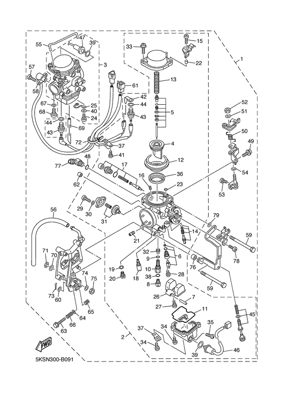 XVS1100A Карбюратор