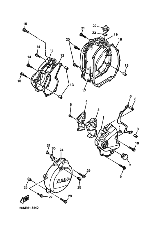 FZS600 Crankcase cover ass`y  (v
