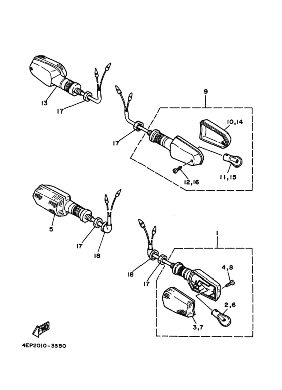 Rear flasher light assy