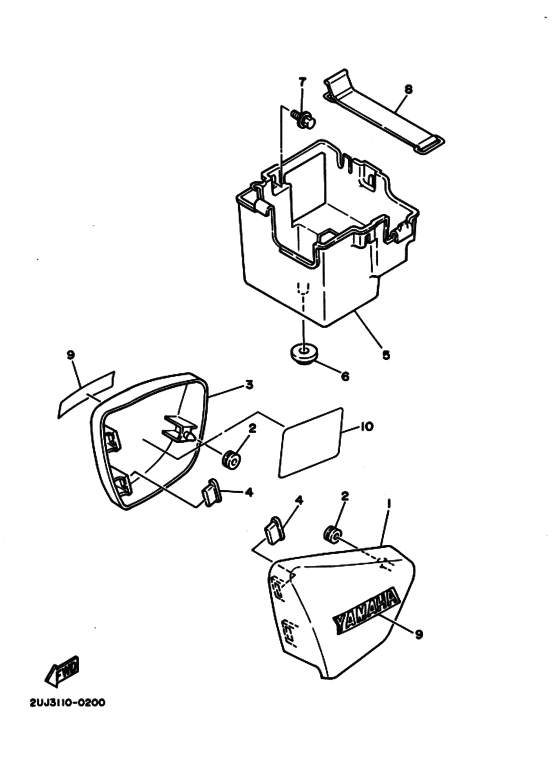 XV250 XV250S Боковая крышка
