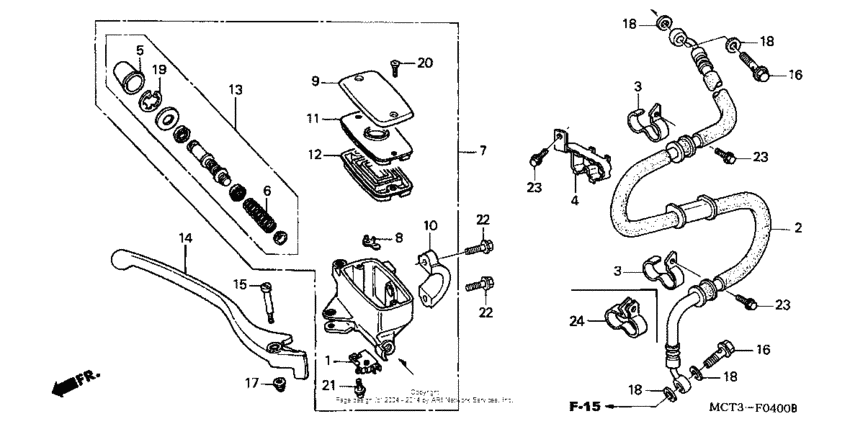 Front brake master cylinder (fsc600'02/d'03-'05)