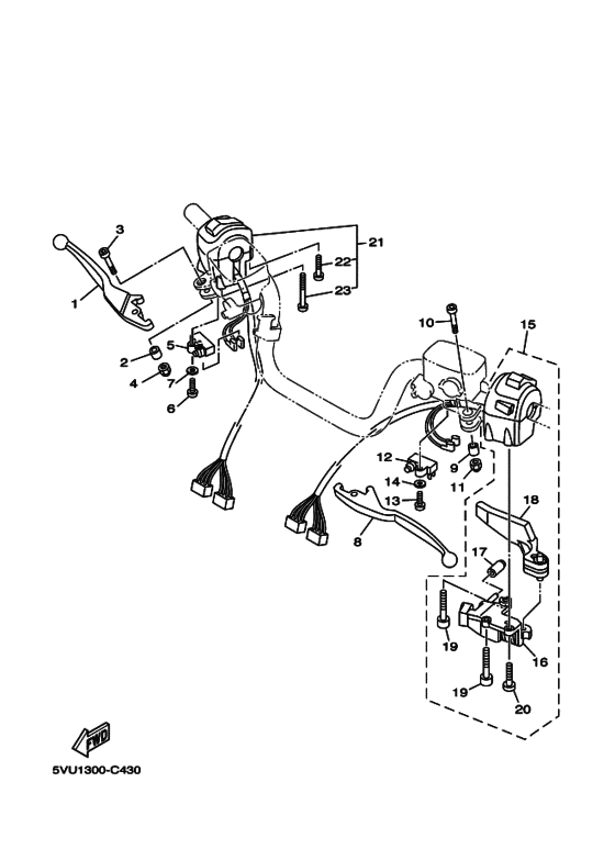 XP500 Interruptor  manillar&palanc