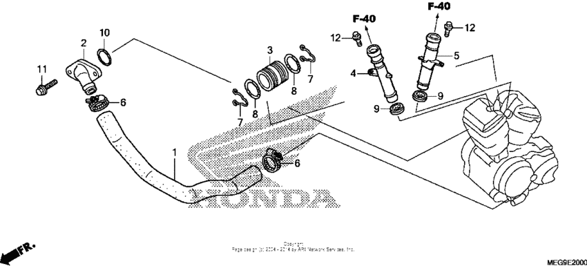 VT750C2B Патрубки охлаждения