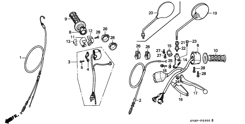 Handle lever/switch/cable