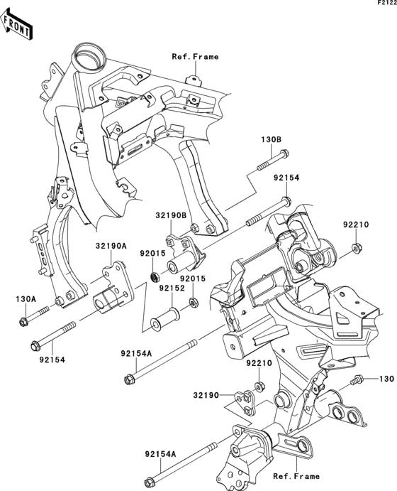 EX650 Крепление двигателя
