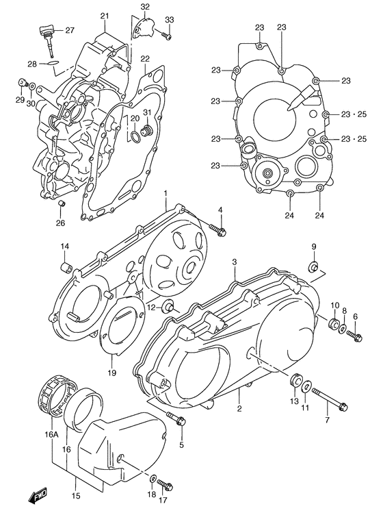 Crankcase cover ass`y  (v
