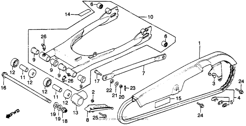 Swingarm + chain case