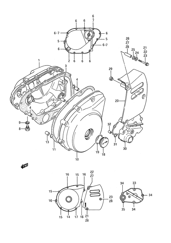 Crankcase cover ass`y  (v