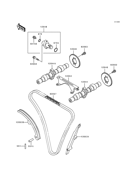 Camshafts/tensioner