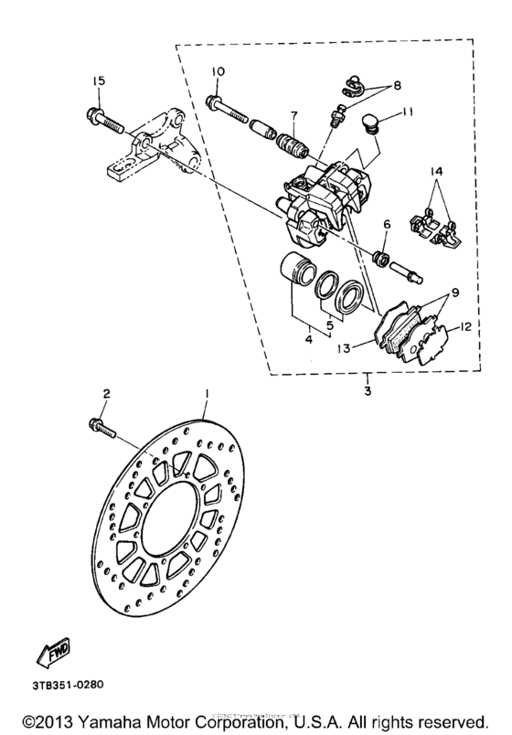 XT600ED Задний суппорт