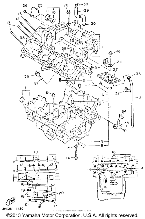 FZR600RDC Картер двигателя