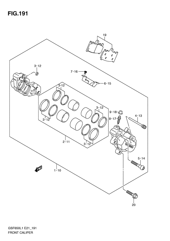 GSF650S Передний суппорт