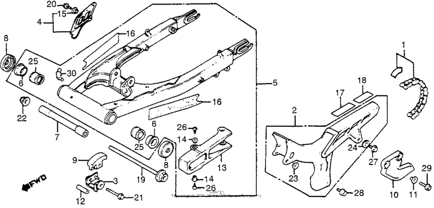 Swingarm + chain case
