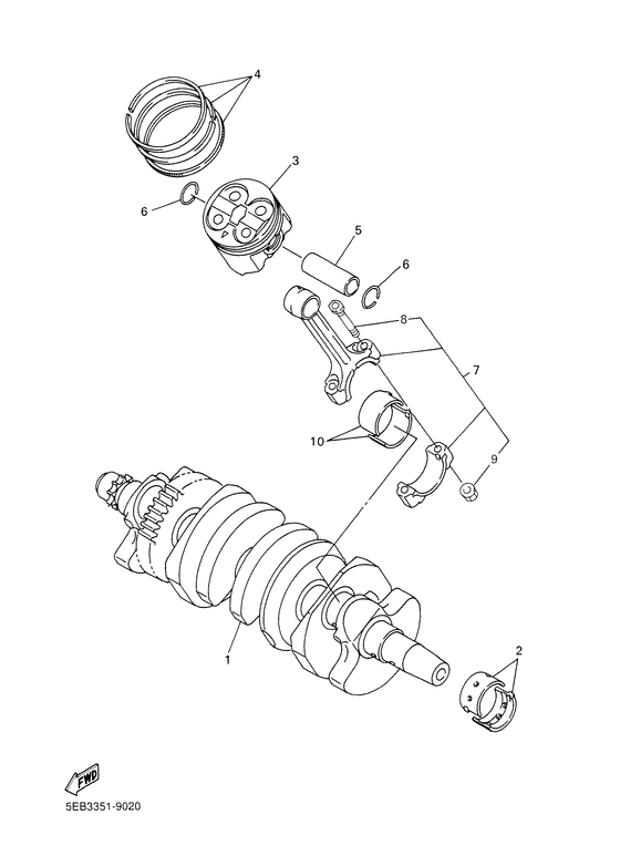 FZ6-N Vilebrequin & piston